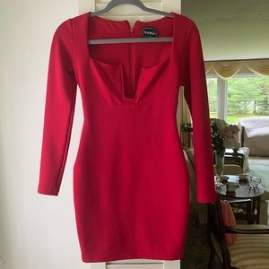 Nookie Red Long Sleeve Dress
